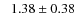 $\phantom{-}1.38\pm0.38$