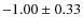 $-1.00\pm0.33$