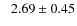 $\phantom{-}2.69\pm0.45$