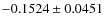 $-0.1524\pm0.0451$