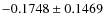 $-0.1748\pm0.1469$
