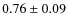 $0.76\pm0.09$