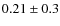 $0.21\pm0.3$