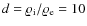 $d={\varrho}_{\rm
i}/{\varrho}_{\rm e}=10$