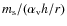 $m_{\rm s}/(\alpha_{\rm v} h/r)$