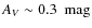 $A_V \sim 0.3~
\mbox{ mag}$