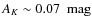 $A_K \sim 0.07 ~\mbox{ mag}$