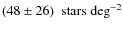 $(48 \pm 26) ~\mbox{
stars deg}^{-2}$