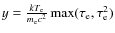 $y = \frac{kT_{\rm e}}{m_{\rm e}c^2}\max(\tau_{\rm e},\tau_{\rm e}^2)$