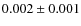 $0.002 \pm 0.001$