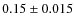 $0.15 \pm 0.015$
