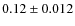 $0.12 \pm 0.012$