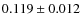 $0.119 \pm 0.012$