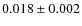 $0.018 \pm 0.002$