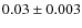 $0.03 \pm 0.003$