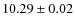 $10.29 \pm 0.02$