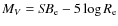 $M_V = {\mathit{SB}}_{\rm e} - 5 \log R_{\rm e}$