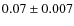 $0.07 \pm 0.007$