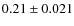 $0.21 \pm 0.021$