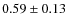 $0.59 \pm 0.13$