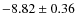$-8.82 \pm 0.36$