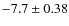$-7.7 \pm 0.38$