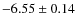$-6.55 \pm 0.14$
