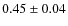 $0.45 \pm 0.04$