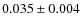 $0.035 \pm 0.004$
