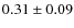 $0.31 \pm 0.09$