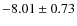 $-8.01 \pm 0.73$