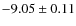 $-9.05 \pm 0.11$