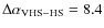 $\Delta\alpha_{\rm VHS-HS}=8.4$