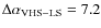$\Delta\alpha_{\rm VHS-LS}=7.2$