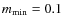 $m_{{\rm min}} = 0.1$