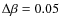$\Delta \beta = 0.05$