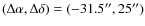 $(\Delta\alpha,\Delta\delta) = (-31.5'',25'')$