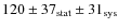 $120 \pm 37_{\rm stat} \pm 31_{\rm sys}$