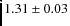 $1.31\pm 0.03$