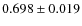 $0.698\pm0.019 $