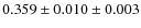 $0.359\pm 0.010 \pm 0.003$
