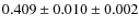 $0.409\pm 0.010 \pm 0.002$