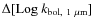 $\Delta [{\rm Log}~k_{\rm bol,~1~\mu m}]$