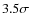 $3.5\sigma$
