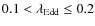 $0.1 < \lambda_{\rm Edd}\leq 0.2$