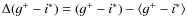 $\Delta (g^+-i^*)=(g^+-i^*)-\langle g^+-i^*\rangle$