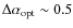 $\Delta \alpha_{\rm opt}\sim 0.5$