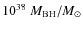 $10^{38}~M_{\rm BH}/M_{\odot}$