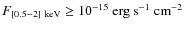 $F_{[0.5-2]~{\rm keV}} \geq 10^{-15}~{\rm erg}~{\rm s}^{-1}~{\rm cm}^{-2}$