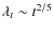 $\lambda_t\sim
t^{2/5}$